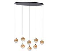 Lampe LED pour hangar - 8×3,9W - 2700K - baissable - 230V - verre ambre - hauteur réglable