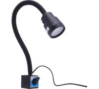 Lampe LED pour machine 5 W - Lampe de travail pour tour - Socle magnétique - Col de cygne flexible - 110-220 V - 6500 K - 500-600 lm - IP50 - Noir