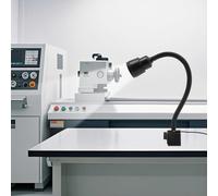 Lampe LED pour machine - Lampe à col de cygne - Socle magnétique puissant - Pour tour, fraiseuse, CNC, perceuse à colonne - Réparation et inspection - Noir