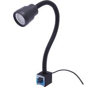 Lampe LED pour machine - Lampe de travail - 5 W - Bras flexible à 360° - Socle magnétique - 6500 K blanc froid - 500-600 lm - 110-220 V - Noir