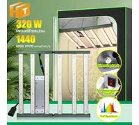 Lampe LED pour plantes - 320 W à spectre complet - PPFD élevé - Puces LM281B - Intensité réglable à l'aide d'un bouton rotatif - IR 730 nm + UV 395 nm - Vert