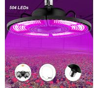 Lampe LED pour plantes à spectre complet 500W pliable, lampe de croissance LED 504LEDs E27, lampe de croissance pour plantes de serre, plantes d'intérieur