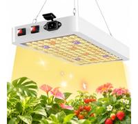 Lampe LED pour plantes à spectre complet avec double interrupteur VEG/BLOOM | Lampe de culture avec 3000 K/5000 K, rouge, bleu, IR et UV pour plantes d'intérieur, semis, fleurs, hydroponique, serre