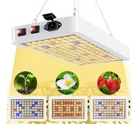 Lampe LED pour plantes à spectre complet, lumière du soleil, lampe LED de culture 50 W à 3 modes, lampe pour plantes, lampe pour fleurs, lampe de croissance pour plantes d'intérieur et serre, blanche