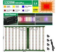 Lampe LED pour plantes - Lampe de culture à spectre complet 1320 W - LM281B - IR 730 nm et UV 395 nm - PPFD élevé - Intensité réglable par bouton rotatif - IP65 - Changement de couleur