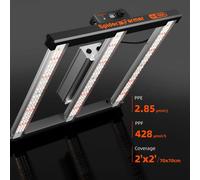 Lampe LED pour plantes - SE-1500 - 150 W - Intensité variable - Bouton rotatif - 110 V - Structure en tige d'aluminium - Blanc
