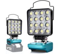 Lampe Led Rechargeable Pour Batterie Makita 18V,48W Baladeuse Lampe de Chantier Alimenté Par Pile, Projecteur Led Rechargeable avec Charge Type C & USB (Sans Batterie) (NMTZFDTS43N)