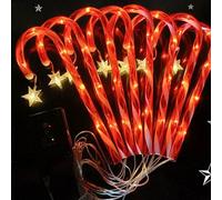 Lampe Led Solaire En Forme De Canne À Sucre Avec Étoile, Luminaire Décoratif D'Extérieur, Idéal Pour Un Jardin Ou Comme Décoration De Noël