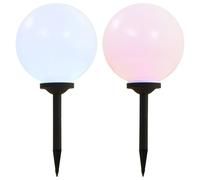 Lampe LED sphérique solaire d'extérieur 2 pcs 30 cm RVB