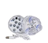 Lampe LED submersible magnétique à 10 LED, lumière sous-marine étanche, rechargeable par USB, lampe de nuit pour piscine avec ventouses