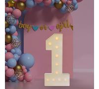 Lampe LED Xigner - Numéros lumineux 0 1 2 3 4 5 6 7 8 9 - Lumière blanche chaude, 10 LED, décoration de mariage pour anniversaire, fête, mariage, vacances, maison et bar, grande, 100 cm (1)