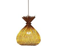 Lampe Lumineuse Lustre de personnalité créative LED Lustre en Forme de Poisson E27/E26 Lustre de Lampe en Bambou Fait à la Main Lustre à Barre à tête Unique 11,8 * 15,7 Pouces 40W