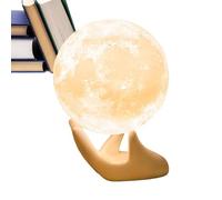Lampe lunaire avec impression, lampe lunaire Balkwan, douille en céramique en forme de main, romantique globe lunaire | Lampe de table avec capteur tactile dimmable, ornement décoratif pour cam