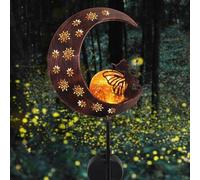 Lampe lunaire en métal de 100 cm, LED, boule en verre, étanche, éclairage de jardin solaire