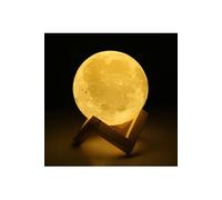 Lampe Lune 3d Tactile Nuit Lumière Décor à Maison Bureau Cadeau Créatif 2 Couleur Interrupteur Rechargeable 15cm