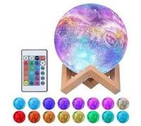 Lampe lune 3d, tomshine veilleuse led lampe luna tactile 16 couleurs avec télécommande 15cm moon lamp usb rechargeable pour chambre salon café G