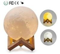 Lampe Lune 3D 8CM 2 Couleurs Veilleuse LED USB Rechargeable Veilleuse Lune pour Chambre Cadeau Noël