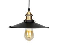 Lampe lustre style rétro simple, métal léger pendentif Hanging hauteur réglable en hauteur adaptable pour E27 Noir Φ36cm