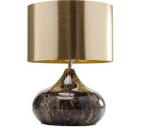Kare Design Lampe à Poser Mamo Deluxe, Marron/Or, Acier, Lampe de Table, Lampe salon, Deco Intérieure, Decoration Chambre, Couloir, Maison, 41x30x30cm (Ampoule Non Incluse)