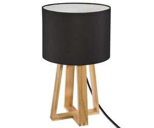 Lampe ""Molu"" bois noir H35cm - Atmosphera createur d'interieur