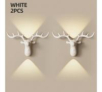 Lampe murale à tête de cerf LED intelligente avec gradation tactile et détecteur de mouvement, veilleuse rechargeable USB 1200 mAh, éclairage mural magnétique sans fil pour escaliers, porche, couloir,