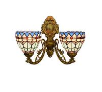Lampe Murale à tête Unique Britannique Minimaliste créative pour Couloir, Double tête, Bleu méditerranéen, vitrail créatif, Salon, Salle à Manger, Lampe en Verre