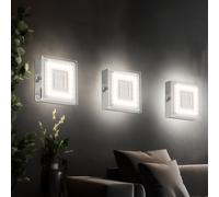Applique murale en saillie spot intérieur en saillie LED plat carré cuisine LED sous meuble, avec interrupteur, 1x 5 watts 360 lumen blanc chaud, LxH 9 x 3,1 cm, lot de 3