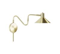 Lampe Murale d'Applique avec Abat-jour Ajustable et Bras long en Métal Doré