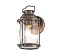 Lampe murale d'extérieur, lanterne murale, laiton, bronze, aluminium, verre transparent, E27, balcon, cour