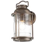 Lampe murale d'extérieur, lanterne murale, laiton, bronze, aluminium, verre transparent, E27, balcon, cour
