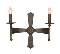 Lampe Murale En Fer Bronze H 37 Cm Lampe De Couloir 2 Flammes Lampe À Bougie