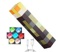 Lampe Murale en Forme de Torche Miner Game 28 cm - 7 couleurs Lampe de nuit rechargeable par USB - Éclairage manuel ou mural - Lampe de chevet pour enfants - Cadeau pour chambre et décoration de fête