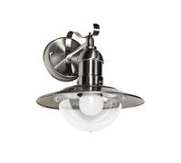 Lampe Murale Extérieure IP44 Maritim Rábalux Oslo Argent E27 Verre Métal