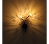 Applique murale couloir fleurs or Applique murale couloir salon noir, 2x G9, l x h 32,5 x 44,5 cm
