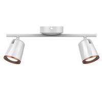 Plafonnier LED, applique murale, lampe de salon à 2 ampoules, blanc, L 40,5 cm