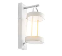 Lampe murale LED Lampe d'extérieur Lampe de façade blanche Lanterne Lampe de porte d'entrée, aluminium, 1x LED blanc chaud, HxLxD 33x18,5x12,5 cm