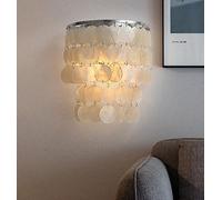 Lampe murale moderne coquillages Applique murale salon Mini lampes décoratives coquillages en nickel satiné Luminaires muraux chambre à coucher Lampe murale de chevet Lampe murale couloir (A)