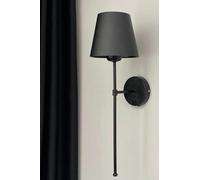 Lampe murale noire élégante, corps en métal et capuchon en tissu, hauteur 60 cm | 1 LED 3,15 W, 4500 K, alimenté par piles, IP20, design moderne pour la maison et le bureau