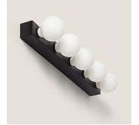 Lampe Murale Salle de Bain Métal 5 Spots Aizkra Noir