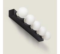 LEDKIA LIGHTING Lampe Murale Salle de Bain Métal 5 Spots Aizkra Noir E27