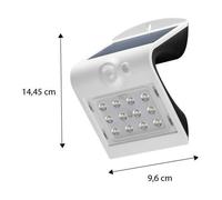 Goobay Lampe murale solaire LED 45802 – détecteur de mouvement, verre PVC, blanc, 1,5 W