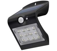 goobay Applique/Lampe Murale Solaire LED Extérieur - Détecteur de mouvement - IP 65 - Etanche - Sans Fil -Lumière vive - Batterie Li-Ion - 1200 mAh - 3 Modes d'éclairage - 1,5 watts - Couleur noir