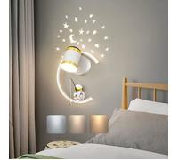 Lampe murale spot LED 12W dimmable, applique astronaute espace enfant chevet chambre garçon fille salon veilleuse (B) Label