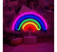 Lampe néon arc-en-ciel veilleuse LED batterie/USB décoration Noël, anniversaire, chambre
