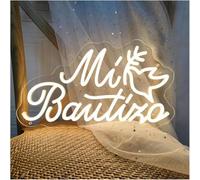 Lampe Néon Enseigne lumineuse LED néon « Mon baptême » pour décorations de fête d'anniversaire(C)