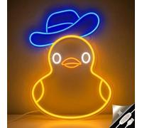 Lampe Néon LED Canard Dimmable, 40 × 30 cm Enseigne Lumineuse Murale USB, Veilleuse pour Décoration Chambre d’Enfant, Lampe d'Ambiance Salon, Ado et Salle de Jeux, Cadeau Anniversaire Noël