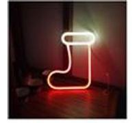 Lampe Néon LED Chaussette de Noël avec Fixation Murale et Port USB-A Avizar Rouge Rouge G