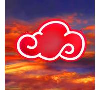 Lampe néon LED nuage pour salle de jeux - Applique murale néon pour chambre d'enfant, chambre à coucher, fête de mariage - Luminosité réglable - Décoration murale de fond - 30,5 x 17,8 cm (rouge)