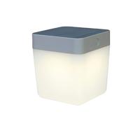 Lampe nomade solaire LED 3000K Table Cube grise Lutec