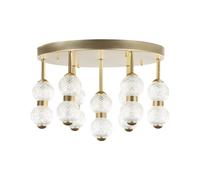 Lampe Pendante à LED Moderne en Métal avec Abat-Jour Salle de Séjour Glamour Or
